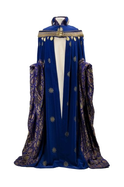 Blue velvet cloak worn by Jeremy Irons as ‘Richard II’ in 1986