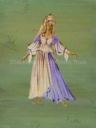 Image 2: Costume design for Susan Maryott as Perdita. Design by Jacques Noël.