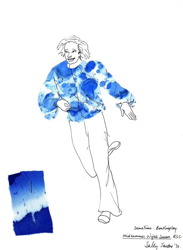 Sally Jacobs’ design drawing for costume worn by Demetrius © Sally Jacobs Archive at Harvard University