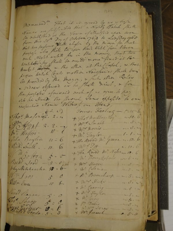 BRU15/17/60-1 Memorandum and subscription list for the establishment of a night watch