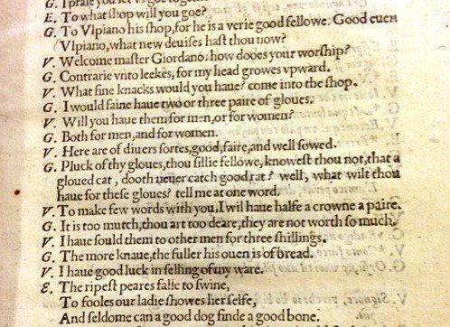 “At the shops” – sixteenth century-style!