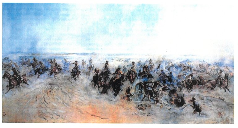 ‘The Charge at Huj’ painting by Lady Elizabeth Butler