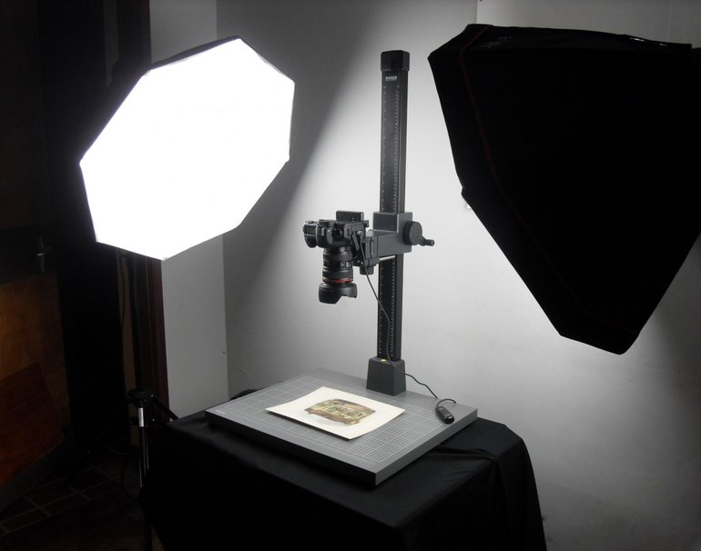 Figure 1: Copystand and digital SLR setup
