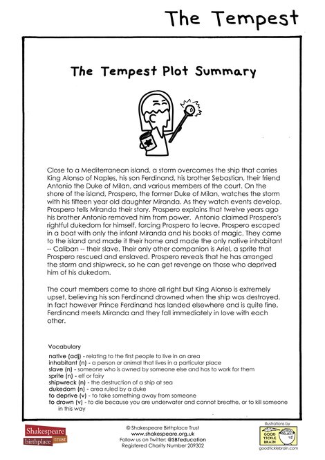 EFL The Tempest Plot Summary