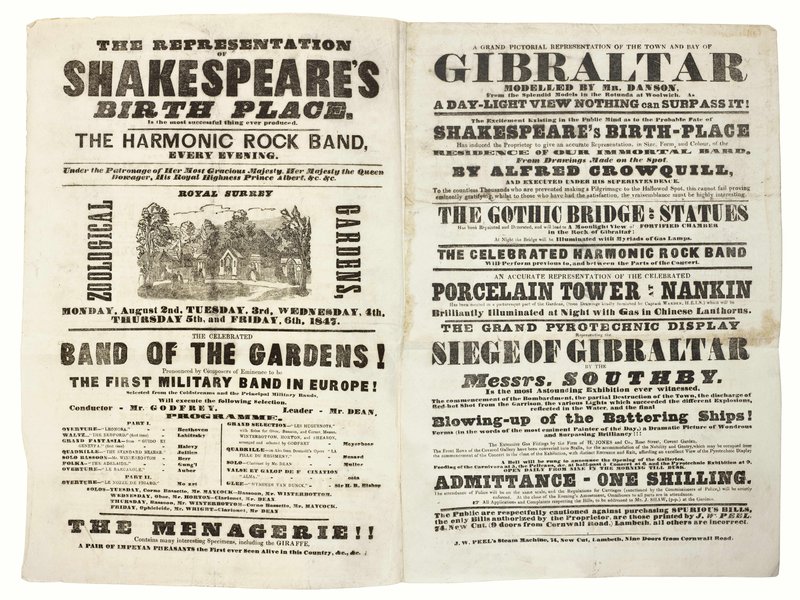 Publicity for Surrey Gardens