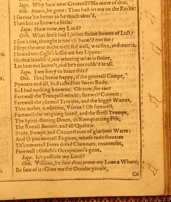 Fingers in the RSC First Folio