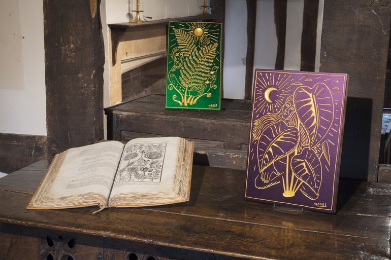 The Shakespeare Birthplace Trust, 2021. Journey to the Light’(Left) and Lost Fears Among Listening Ears’(Right), by Richard Woods. Exhibition curated by Martha Kelsey/photographed by James Dobson.