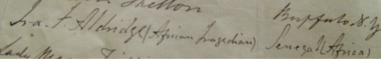 Ira Aldridge Signature
