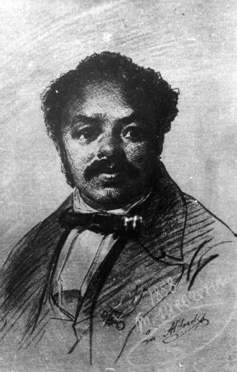 Drawing of Ira Aldridge by Ukranian poet Taras Shevchenko