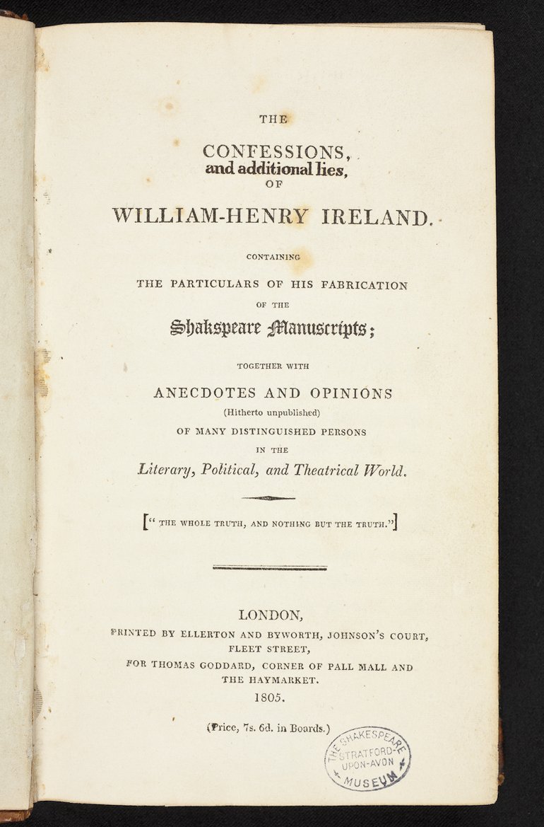 The Confessions of W H ireland