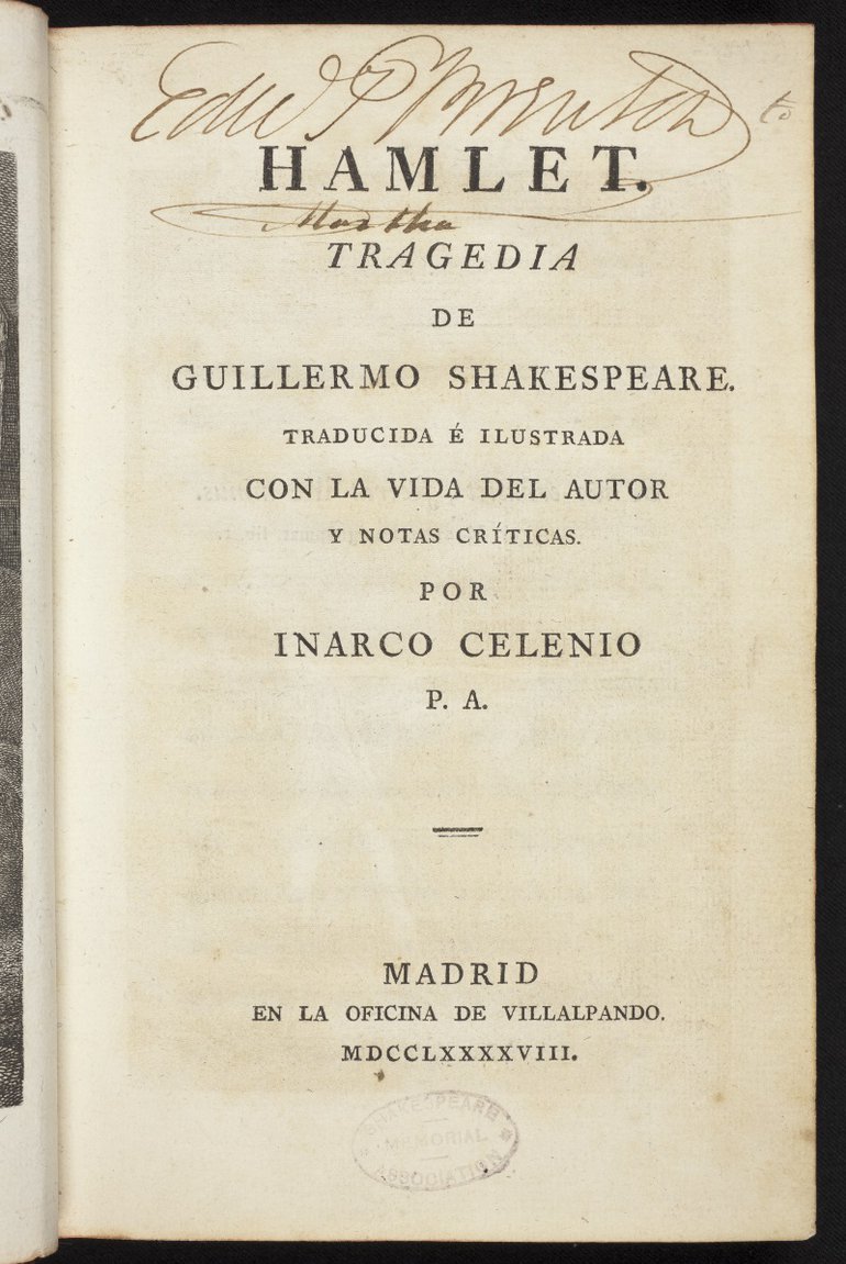 Spanish Hamlet (1798) Title page
