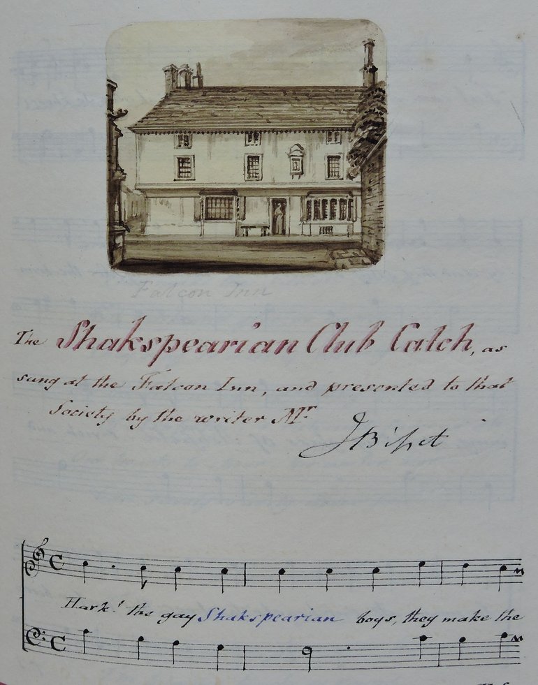 Captain James Saunders notebook: The Shakespearean Club Catch written by Mr James Bisset. SCLA ER1/94