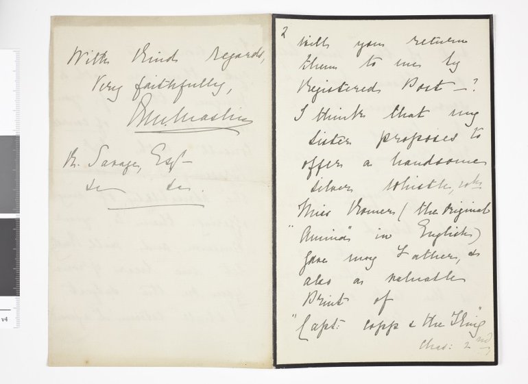 Letter from Theodore Martin to RIchard Savage