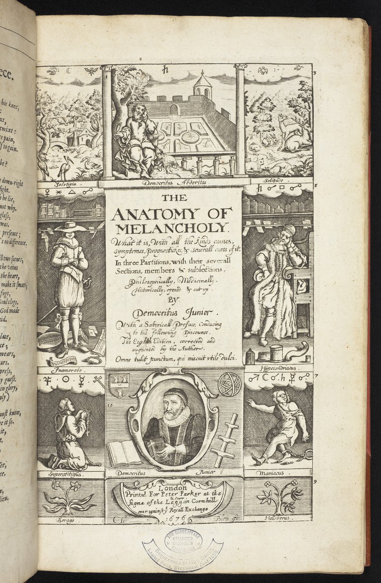 Page from Anatomy of Melancholy, 1676