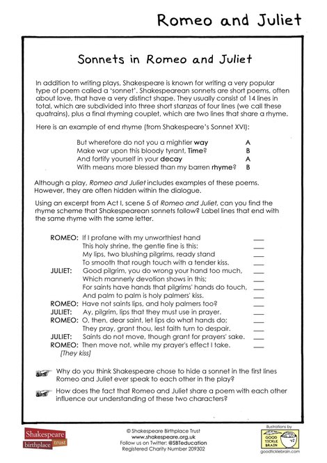 Sonnets in Romeo and Juliet JPG