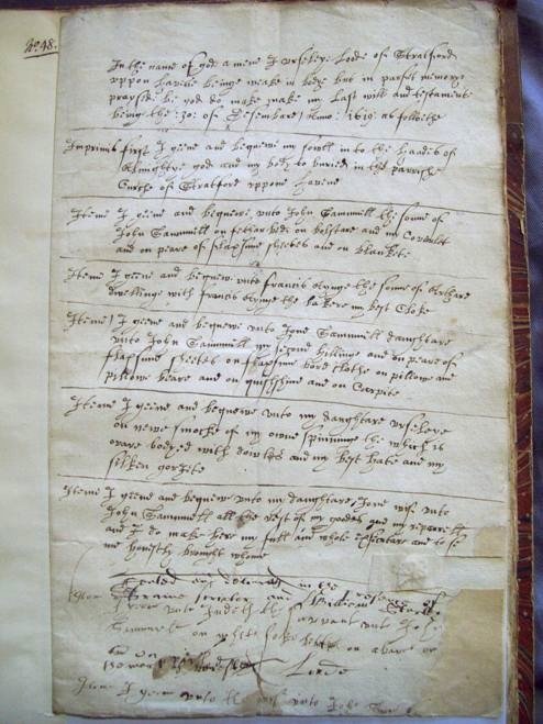 The will of Ursula Loode, a widow in Stratford-upon-Avon, dated 1619. The Shakespeare Birthplace Trust's Archive Collection.