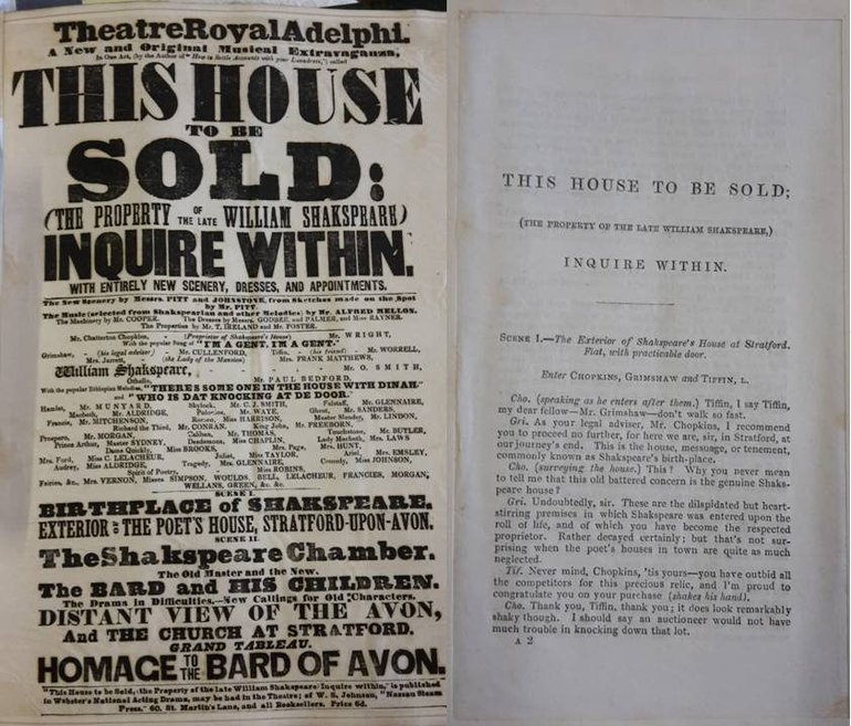 Playbill and first page of text for "This House to be Sold"