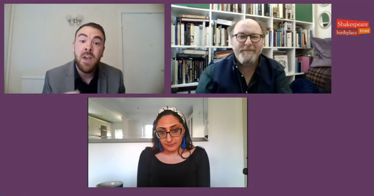 The Shakespeare Birthplace Trust's Shakespeare experts hosting a digital talk and live Q&As with A-level pupils over a video call.
