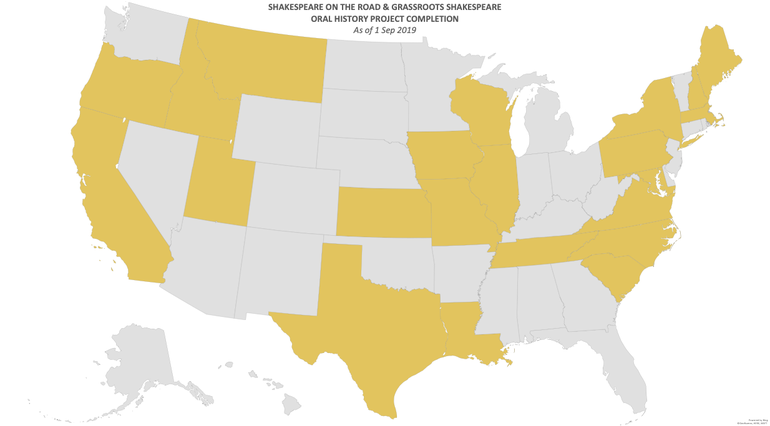 Shakespeare on the Road Locations - Map